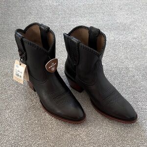 Ariat Black Leather Western Ankle Booties